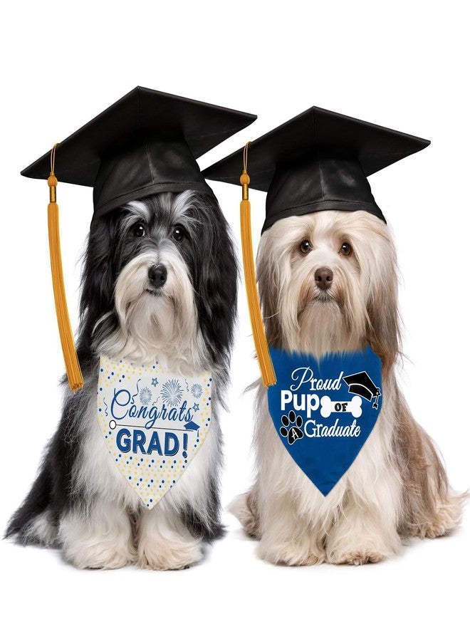 Bolake 3 Pack Dog Graduation Bandanas Reversible Doggy Graduations Cap and Gown Adjustable Graduat Pet Triangle Scarf Outfit Costume for Small Medium Large Dogs - Image 2